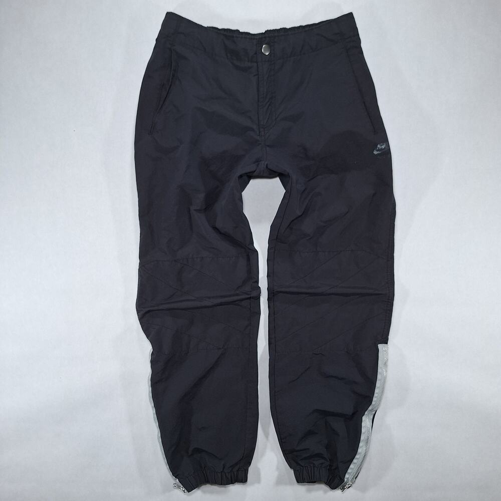 Vintage Y2K Nike Joggers Womens Small Black Track Pants Nylon Elastic Cuffed